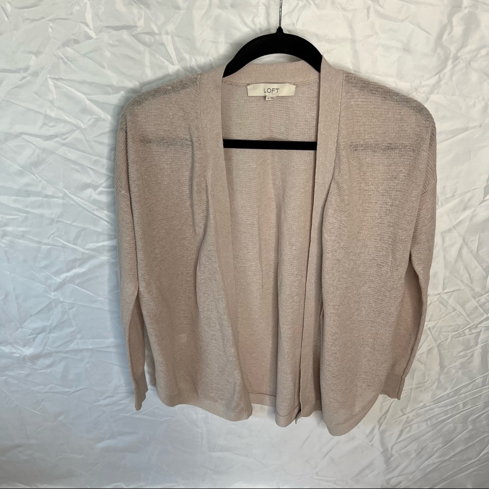 Loft light weight mauve cardigan- small